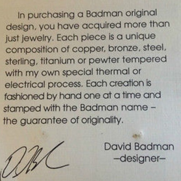 David Badman Sterling Silver Mixed Metal Earrings Vintage - Picture 8 of 8